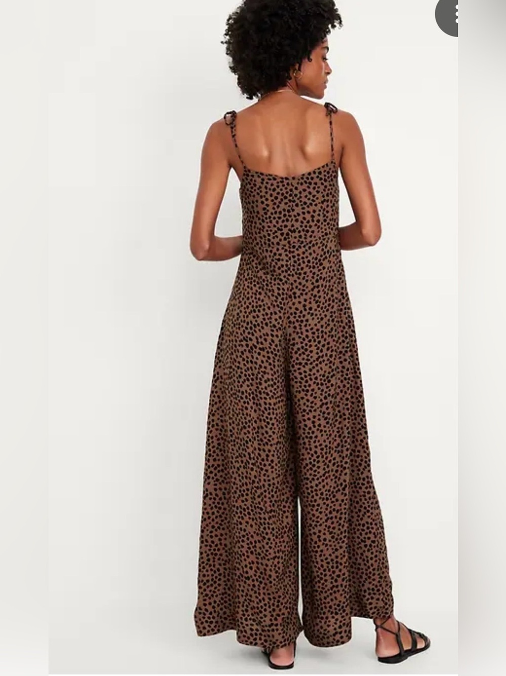 Old Navy Brown Leopard-Print Wide Leg Jumpsuit